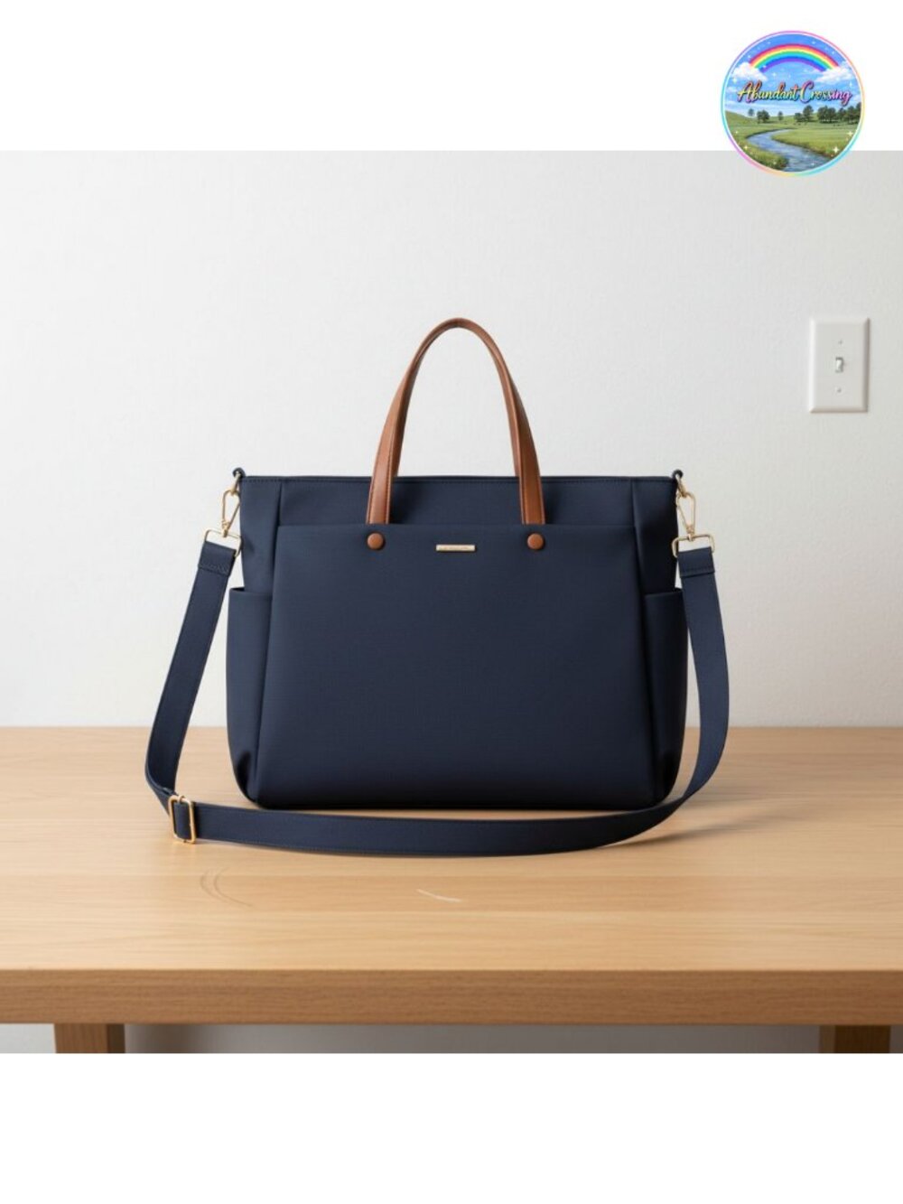 15 Inch Laptop Tote Bag Nylon Water-Resistant Work Shoulder Bag